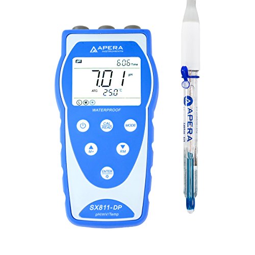 Apera Instrument SX811-DP преносен pH метар за млеко, јогурт, крем, сосови, џем, опремена со електрода Labsen® 823
