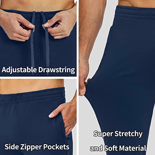 Јанмид машки џемпери со џебови со патенти со патеки со атлетски џогирање на панталони за вежбање