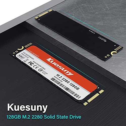 KueSuny 128 GB M.2 2280 PCIe Gen 3x4 NVME внатрешен SSD, Solid State Drive, до 2000MB/s за Latop и компјутер