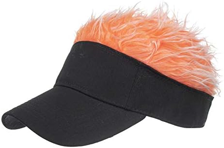 Машка новинска коса визир Сонце капа со врв на перика мода прилагодлива смешна бејзбол капа со коса за мажи и жени