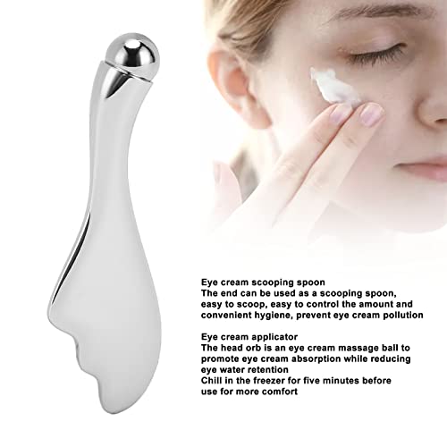 Апликатор за крем за очи стапче, подобрување на проблеми со кожата метална алатка за лице Gua sha удобно за зафаќање на сребро за секојдневно