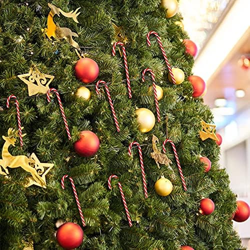 Божиќна пластична бонбона трска новогодишна елка што виси украс за украсување на забави за празници