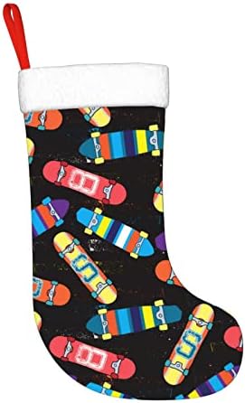 Yoigng скејтборд Божиќно порибување Божиќни чорапи класична празнична декорација камин виси чорап