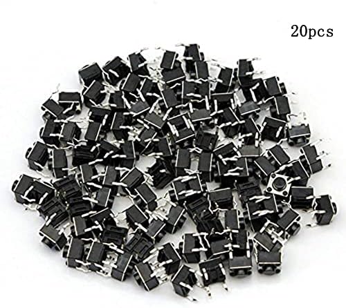 Pulabo 20pcs 6x6x5 mm 4 пински натопи тактилно моментално копче за притискање за PCB удобен