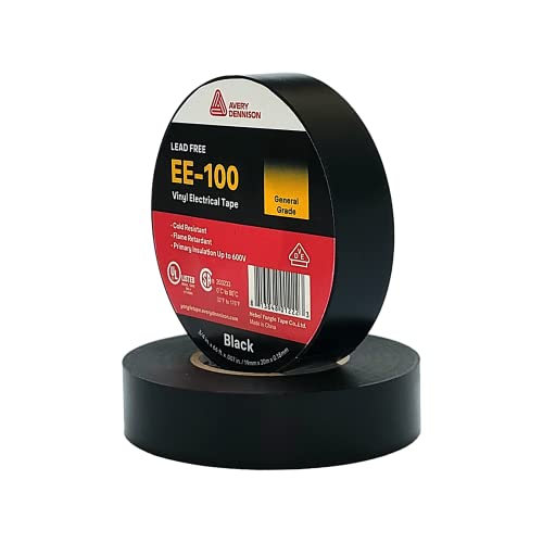 Општо за Ејвори Денисон Користете винил електрична лента, EE-100, ¾ во x 66 ft, црна, 1 ролна