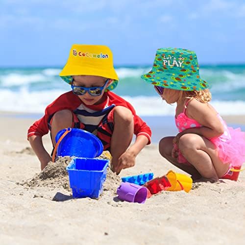 Кокомелон корпа капа, реверзибилна сончева капа за мали деца и девојчиња, разнобојно летно бебешки капа на бебето со кокомелон