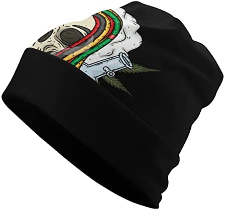 Череп со плевел капаче меко топло целосна пулвер капа капа за спиење капа за унисекс