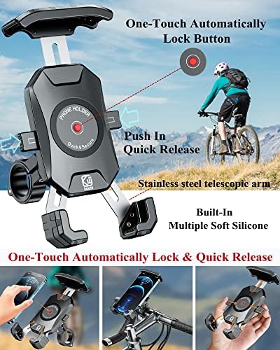 Монтирање на моторцикли со мотоцикли Brcovan, монтажен телефон со автоматско заклучување на автоматско заклучување, држач за мобилни телефони