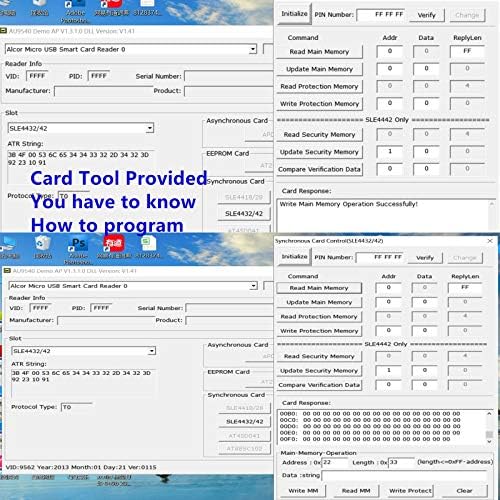 ISO7816 Контактирајте ЕМВ СИМБАЈД Паметен Чип Картичка Читач Писател Програмер со 2 парчиња SLE4442 Картички + SDK Комплет