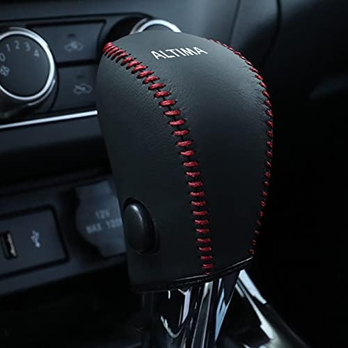 Xiter кожа опрема за промена на копчето на копчето за заштита на копчето за внатрешни додатоци за внатрешни работи за Nissan Altima 2013-2018-црвени
