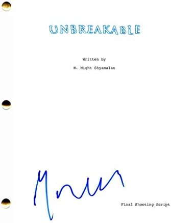 M. M Night Shyamalan потпиша автограм - нераскинлива скрипта за целосен филм - Брус Вилис, Самуел Л acksексон, Робин Рајт, Шесто сетило, знаци,