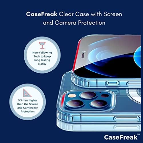 Casefreak Јасен Случај за iPhone 12 Мини Со Магнетски Прстен, Компатибилен Со Додатоци Безбедни За Маг, Тенок Фит Анти-Пожолтен Заштитен