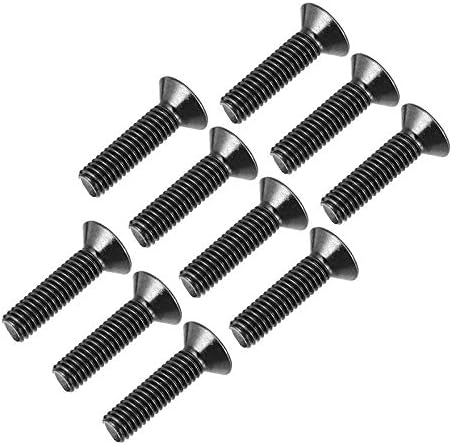 Завртки 10 парчиња 6/8/10/12mm M3 HEX бројачи на рамни шалтери на главата, легура на челик титаниум обложен M3ash4 12,9 одделение Црно - црно одделение -