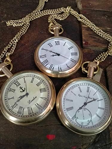 3 Наутички џеб часовник за мажи и жени, гроздобер џеб часовник за жени жени американски Елгин изгледаат колекционерски антички месинг џеб часовник,