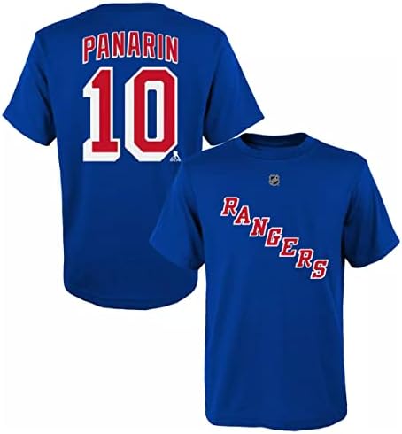 OuterStuff Artemi Pananin New York Rangers 10 Име на играч со големина на млади и маица со број