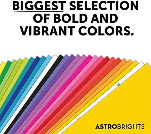 Хартија во боја на Astrobrights, 8,5 x 11, 24 lb/89 GSM, Glow Асортиман со 5 бои, 5 индивидуални пакувања од 100 разновидни чаршафи