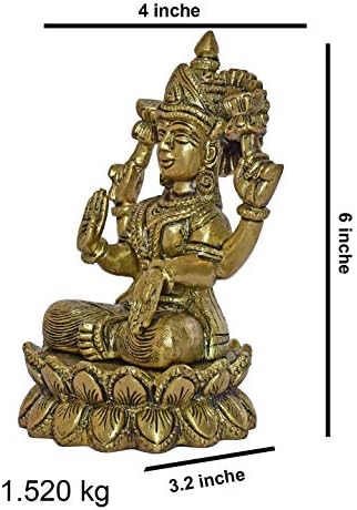 999STORE месинг идоли го направија Шри Маха Лакшми дома Декор Мандир Храмот подарок индиски уметнички месинг054