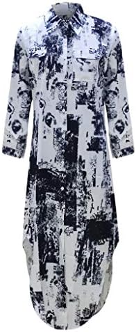 Фустан На Весникот лцепси Жени Пролет Лето Мода Печатени Фустани За Кошули Секојдневен Фустан Со Блуза Со Кратки/Долги Ракави Фустан Со