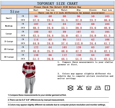 Toponsky Womens 2 Piece Tracksuit со долг ракав за загревање на панталони за крпеници
