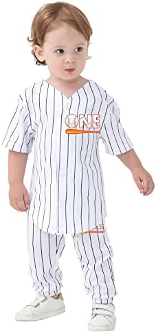 Бебе Прв роденден Бејзбол Jerseyерси и шорцеви Поставете детска лента за спорт и панталони за мали деца мода