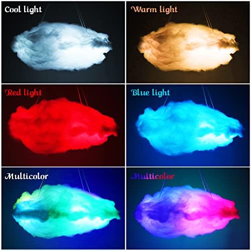 Znofan 3D RGB Cloud LED светло за спална соба, повеќебојно креативно ноќно осветлување комплет музика синхронизирана со апликација, безжичен