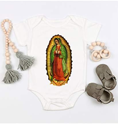 Triplebdesigns verdy of Guadalupe Virgin Mary Christian Barditish Религиско бебешко каросерија