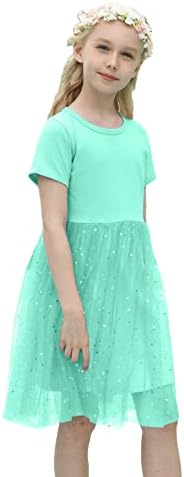 Мартрол Девојки Се Облекуваат Мало Дете Краток Ракав Мрежа Туника Принцеза Летни Фустани