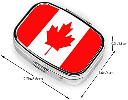 Канада Канадски Знаме Плоштад Мини Пилула Кутија Патување Медицина Прегради Организатор Пренослив Метал Пилула Случај