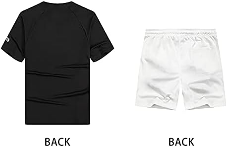 Машки кратки комплети облеки Поло кошула и шорцеви поставени ленти за кратки ракави на врвот + кратко вежбање летни облеки