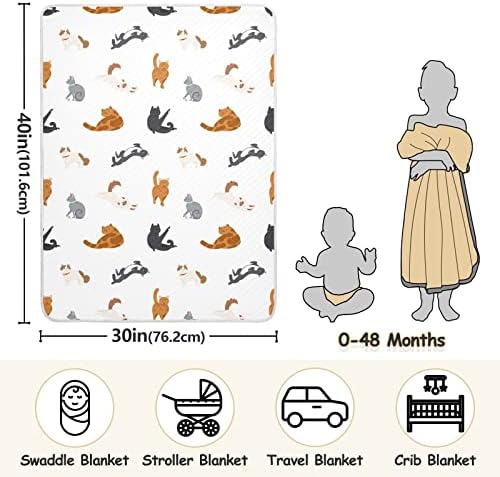 Мачки со ќебе со разни раси со памучно ќебе за новороденчиња, примање ќебе, лесен меко залепено ќебе за креветчето, шетач, расадници
