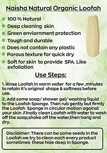 Наиша природен туш loofah чистач, органски меки сунѓери за миење на грбот и каросеријата Луфа, промовира помазна поздрава кожа, убавина за