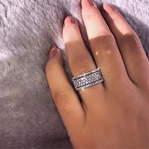 Womenенски модни прстени креативно тркало целосен дијамантски прстен за жени со невестата ангажман прстен за забави додатоци за совпаѓање
