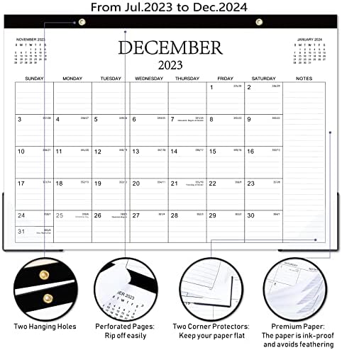 Календар на биро 2023-2024 - 18 месеци голем календар на бирото од јули 2023 година - декември 2024 година, 16,8 x 12, 2023-2024 Календар