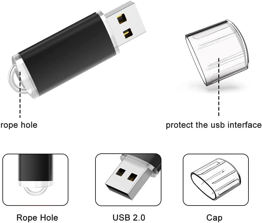 10Pack 8GB USB Флеш Диск USB 2.0 Меморија Стап Масовно Палецот Диск Пенкало Диск Црно