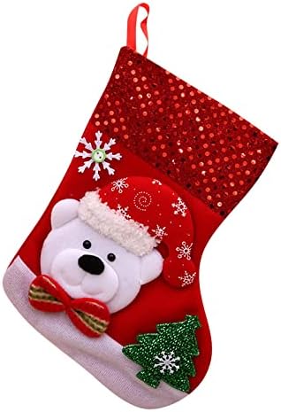 Божиќни Чорапи Крпа Божиќна Чорапа Торба И Божиќни Висечки Чорапи За Декорација На Забави И Божиќен Цртан Филм Црвен Сет Вештачка