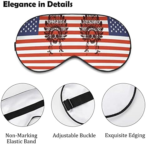 САД Домородно американско знаме со меки очи со меки очи со прилагодлива лента лесна удобна слепило за спиење