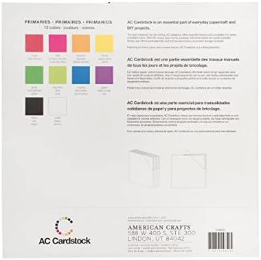 Американски занаети 12 x 12 мазни пакети за примарни картички - архивски квалитет, 60 листови