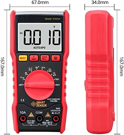 ZYZMH Дигитален мултиметар NCV Voltmeter Ammeter True RMS AC/DC Тековен напон на капацитет отпор на охм тестер 6000 брои фенерче