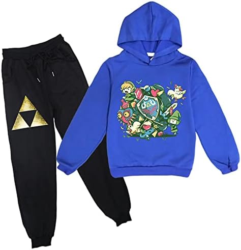 Maxvivo Legend of Zelda Graphic Sweatshirt Tops+Панталони-две парче потта за дете за дете