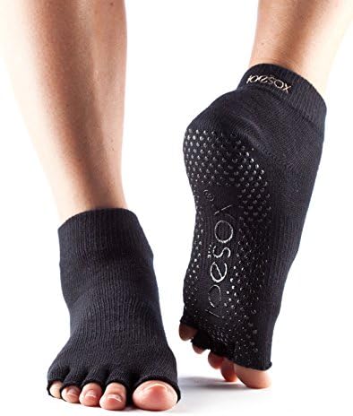 Toesox Grip Пилатес Баре чорапи - Не -лизгање на глуждот половина пети за јога и балет