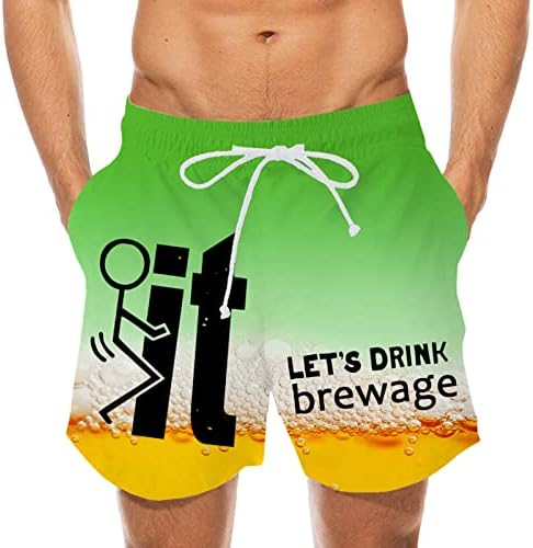 Машки пливање стебла Брзи суви таблички за пливање шорцеви писмо печатено колено облека за капење костуми летни панталони за плажа