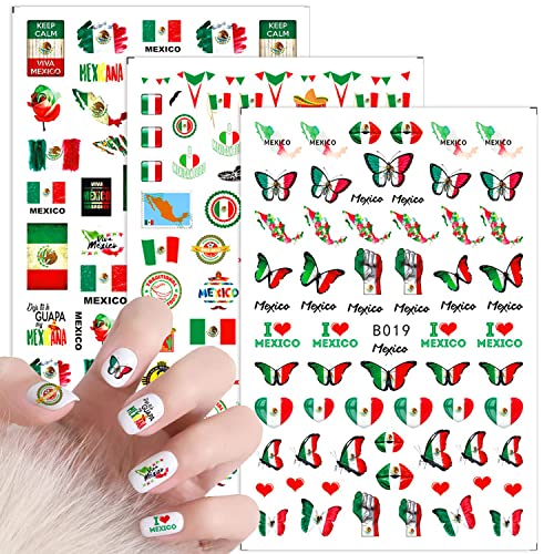 6 листови Мексикански налепници за нокти 3Д само-лепете
