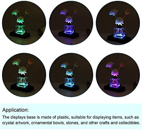 PATIKIL LED Дисплеи Држачи За Основни Држачи Мулти-режим 11X6X2CM USB Напојувано Црно За Декорација На Стаклени Кристални Уметнички