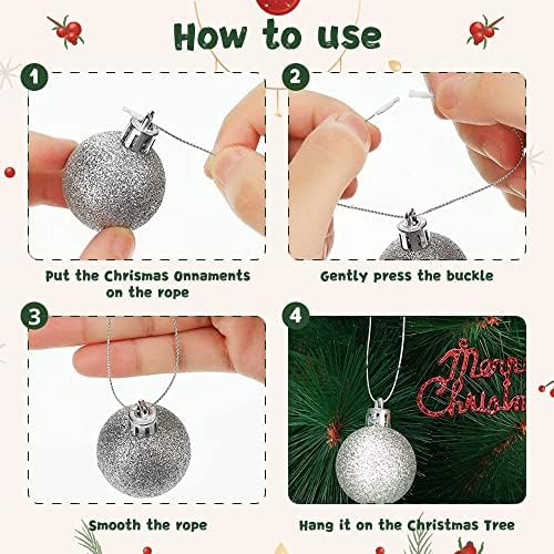 Божиќни украси, закачалки за висини за висечки јажиња за украси за украси на новогодишна елка со прицврстувач за прицврстување