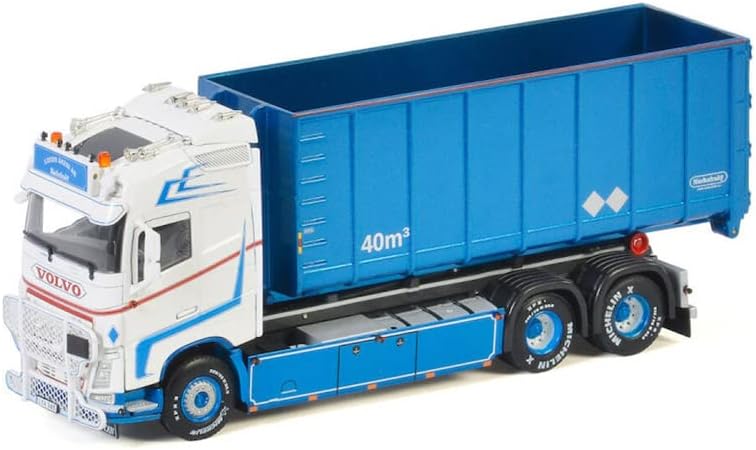 WSI за Volvo FH4 ​​Globetrotter 6x2 Tag Axle System System + Container Container 40M3 Loods Akeri 1:50 Diecast Truck Prefuiled Model