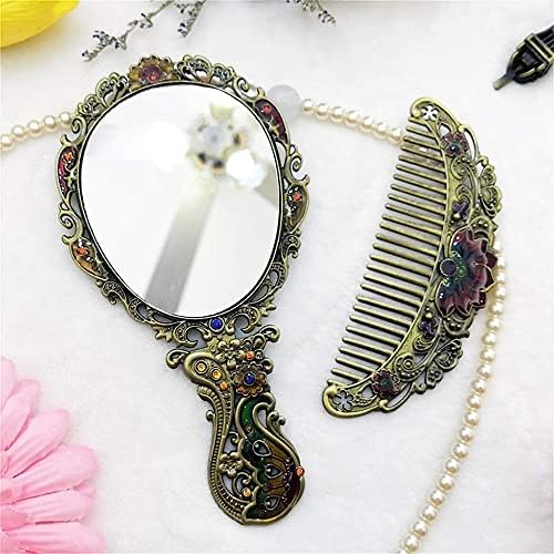 Sahroo гроздобер рачно огледало рачно огледало огледало Декоративно рачно огледало втисена дизајн на пеперутка за преклопување рачка-идеална
