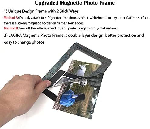 Lagipa 5pack 4x6 Магнетна слика за слика за фрижидер/Дома/канцеларија/wallид, рамка за приказ на магнетни фотографии, магнети на фрижидер,