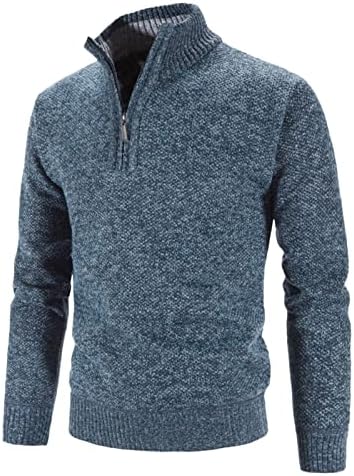 XXBR џемпер пуловер за мажи, зимска пролет половина патент -држач јака плетени џемпери топли случајни тенок вклопувачки џемпери