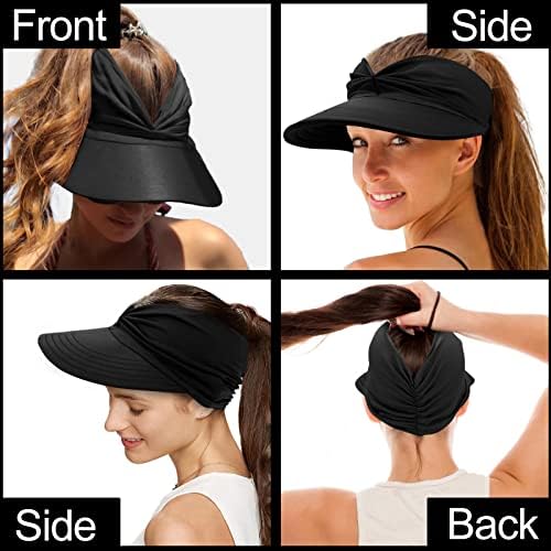 Сонце визир капа за жени конска опашка спортска капа за заштита од широки облици на празен врвен визир капи за плажа на отворено