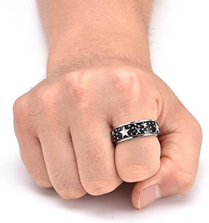 Прстен за вознемиреност во микаму кај жени мажи од нерѓосувачки челик fidget Анксиозен прстен 6мм Спинтер прстени за жени, олеснување на стресот,
